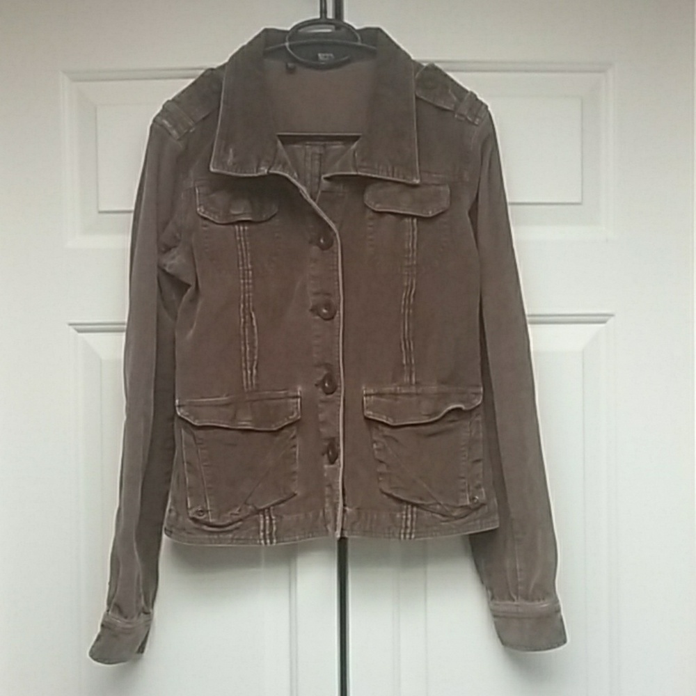 Hurley Womens Jacket Corduroy Brown 6 Pockets Sz M